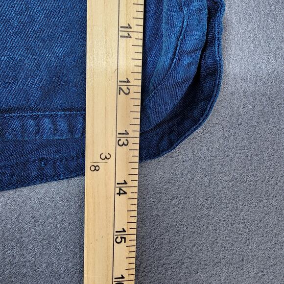 Anthropologie Level 99 Womens 31 Teal Blue Linen Blend Helen Trouser Shorts - Picture 9 of 14